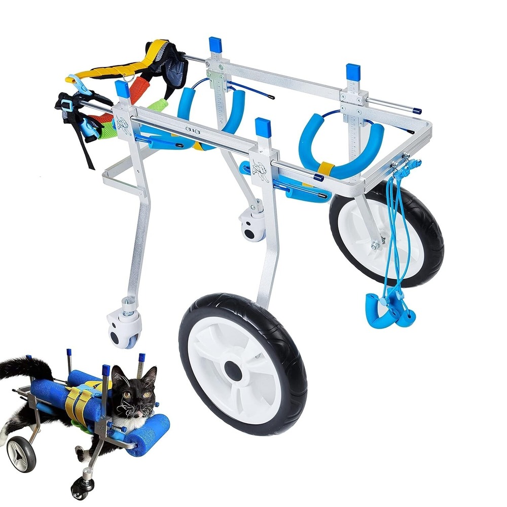 HobeyHove Adjustable 4-Wheels Dog Cart Wheelchair Front Back Legs Small Size